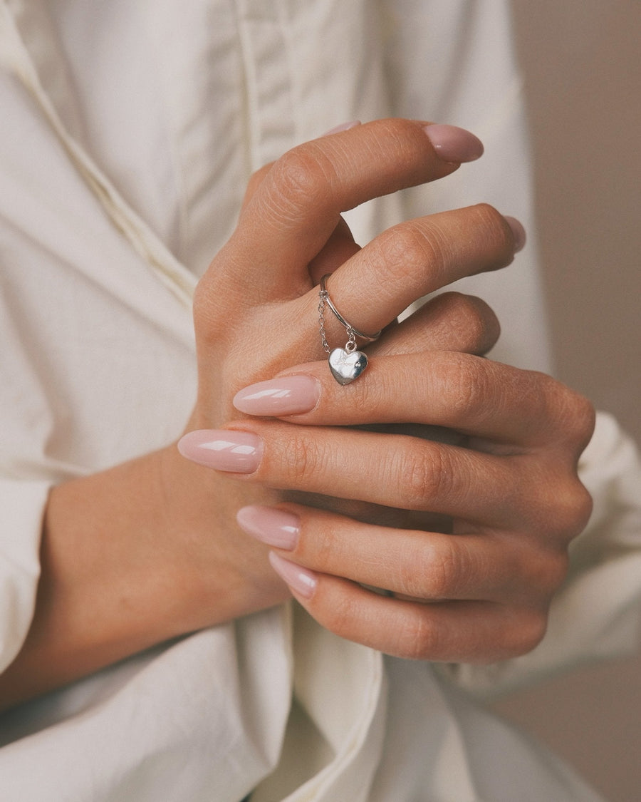 Love Is Charm Ring — Sterling Silver Ring, alternate view