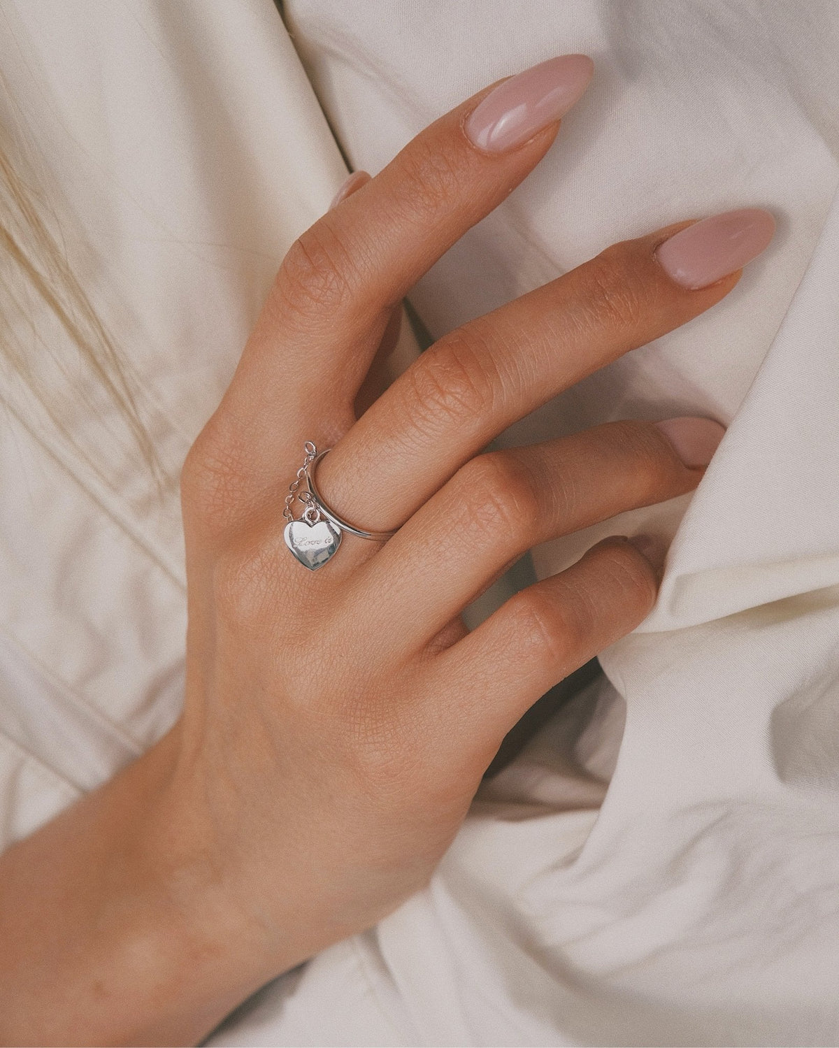 Love Is Charm Ring — Sterling Silver Ring, alternate view