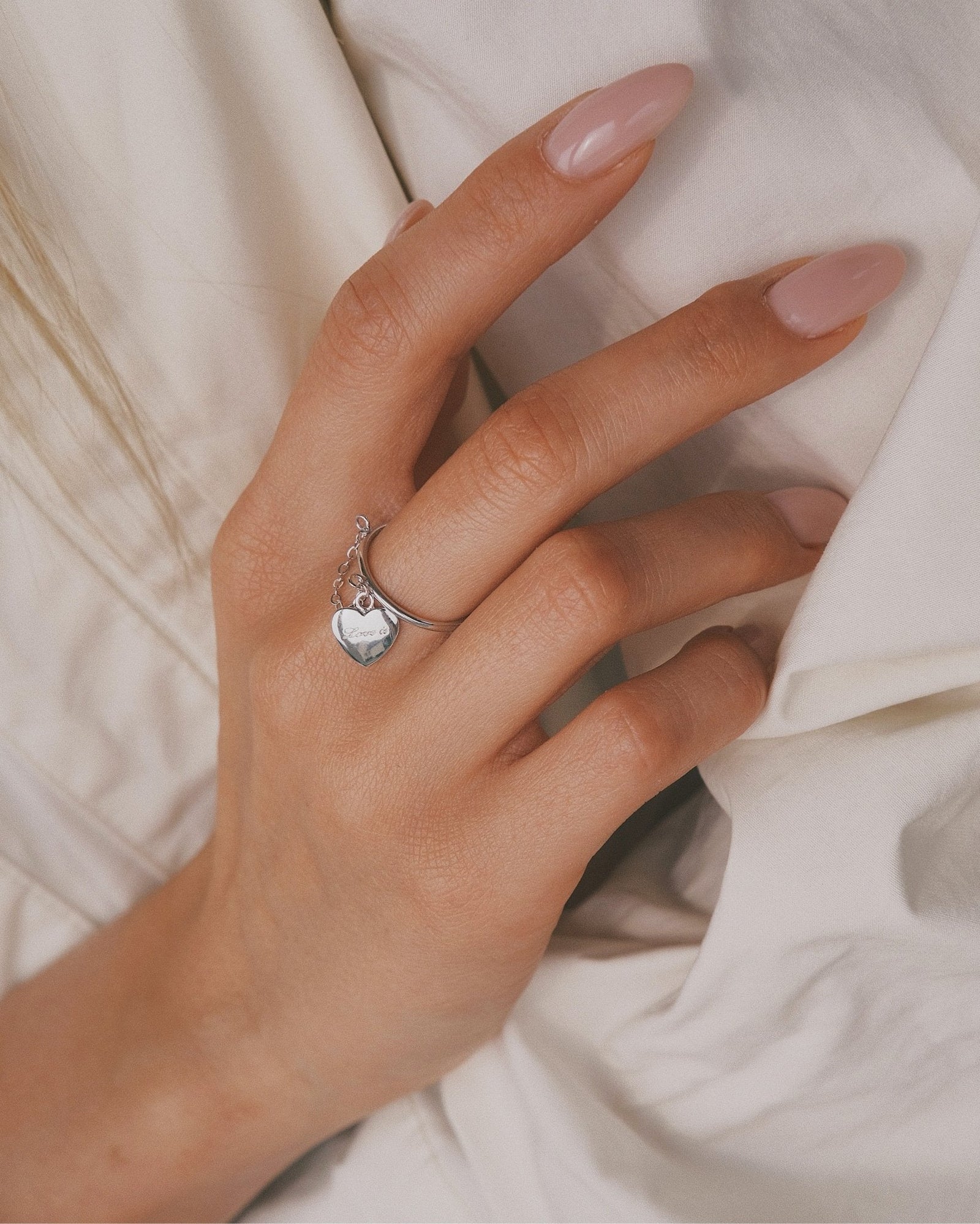 Love Is Charm Ring — Sterling Silver Ring, alternate view