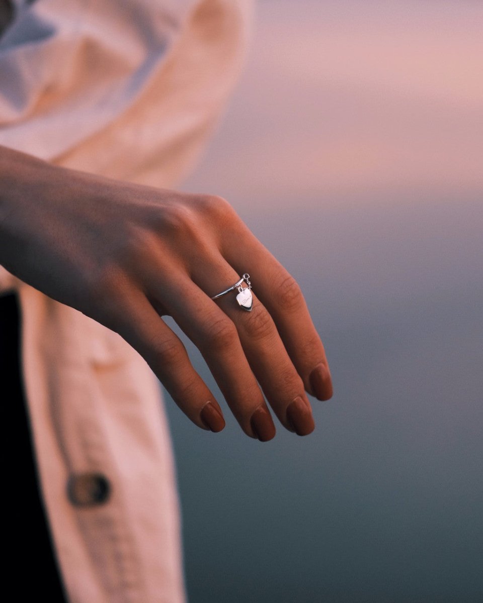 Love Is Charm Ring — Sterling Silver Ring, alternate view