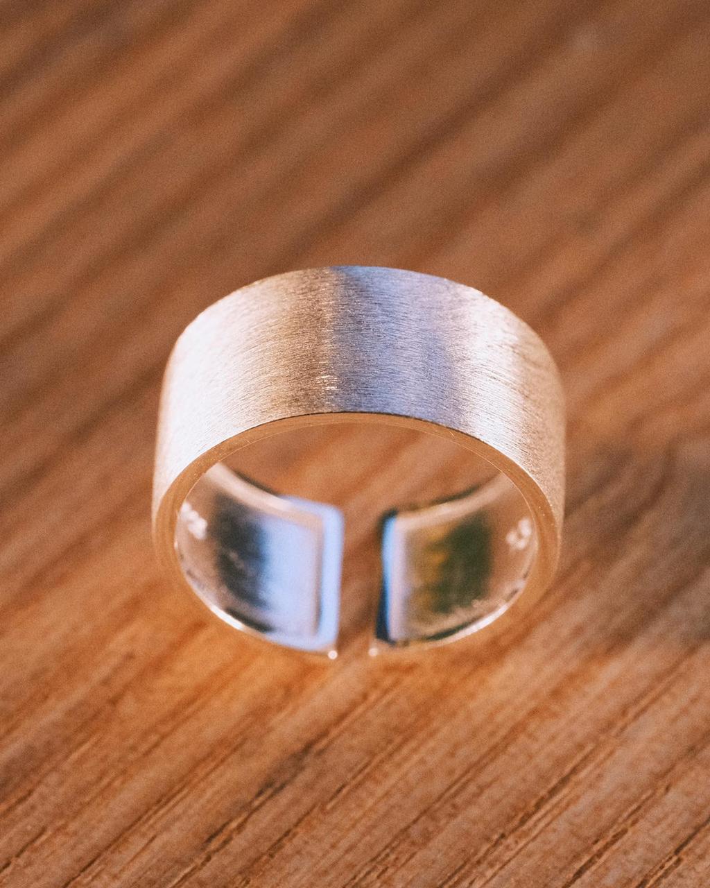 Matte Wide Band — Sterling Silver Ring, alternate view