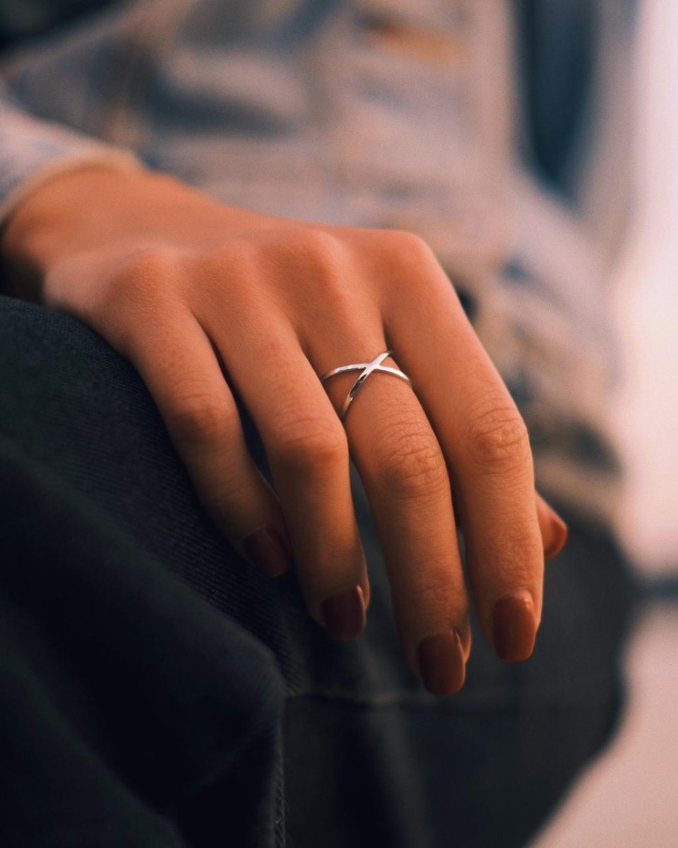 Crossed Silver Ring — Sterling Silver Ring