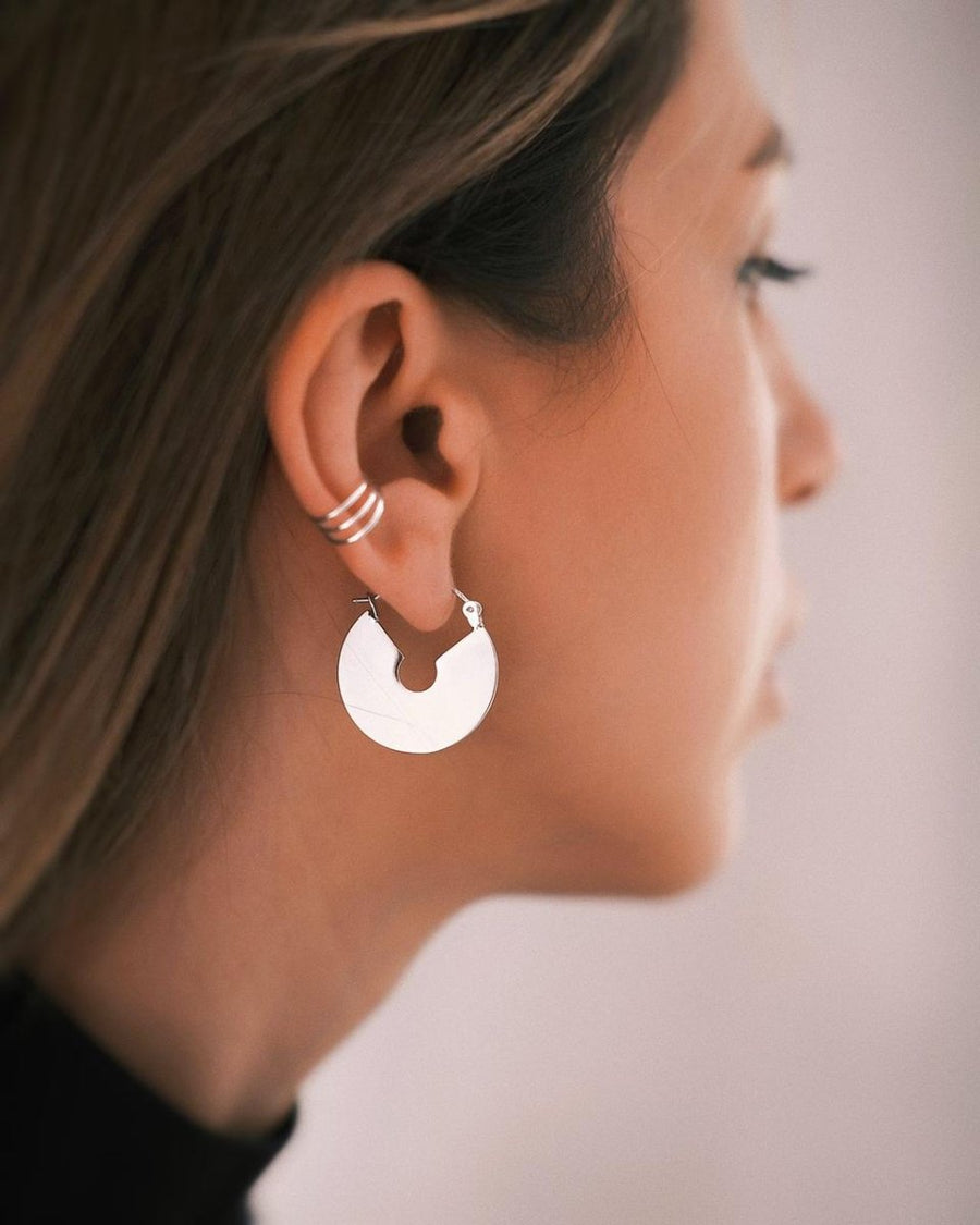 Triple Ring Ear Cuff — Sterling Silver Ear Cuff, alternate view