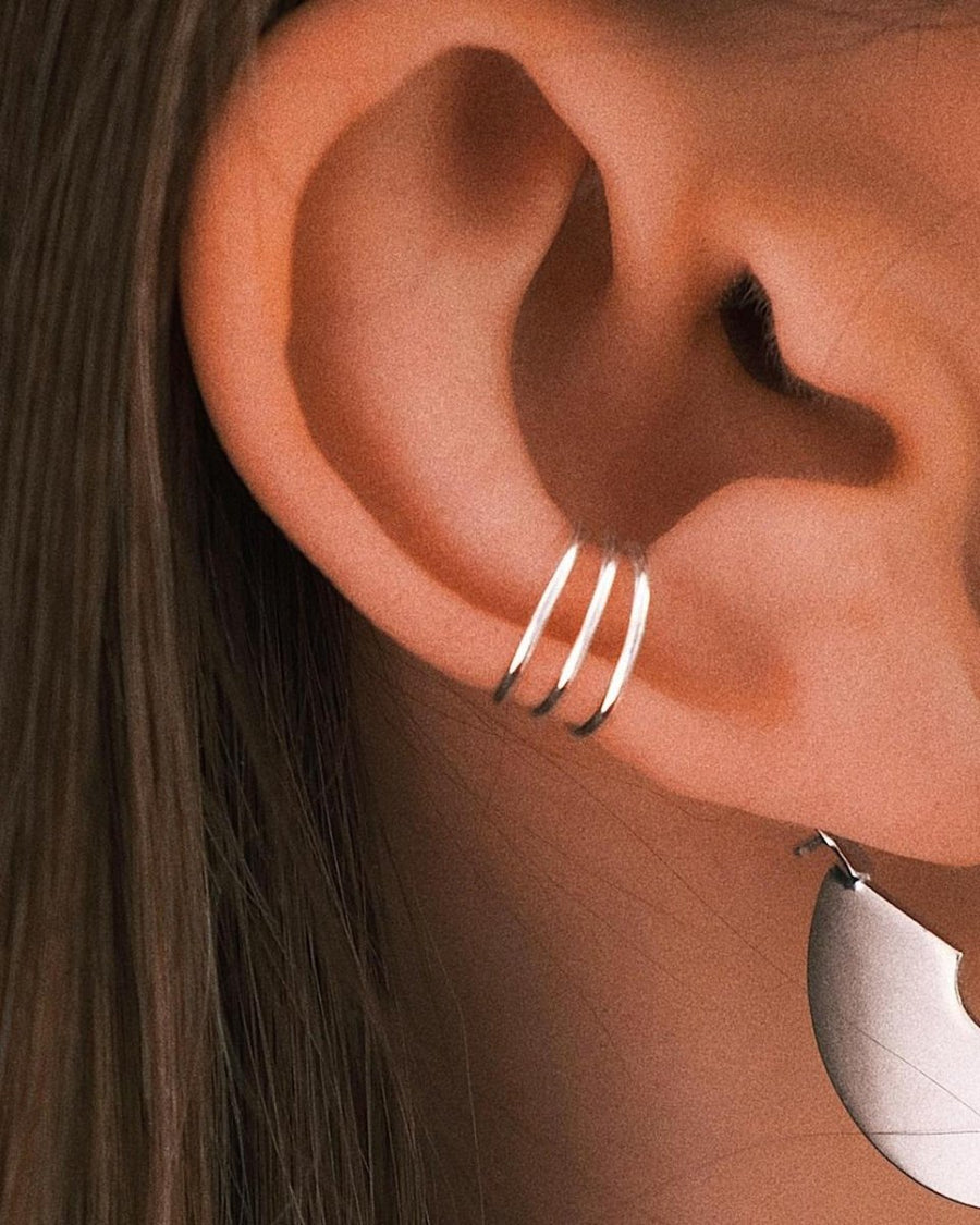 Triple Ring Ear Cuff — Sterling Silver Ear Cuff