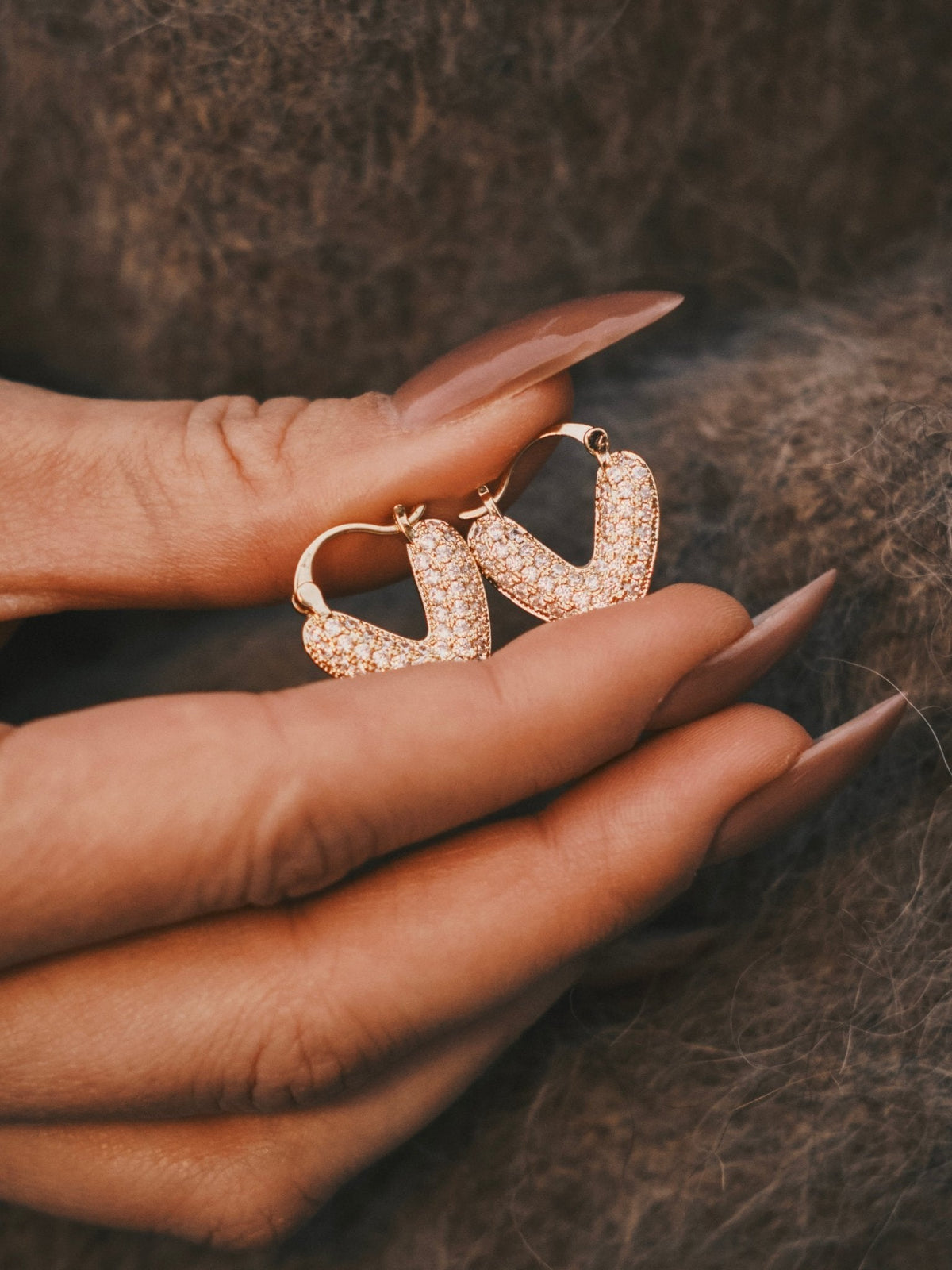 Two-Faced Heart Huggies — Gold-Tone Huggie Earrings, alternate view