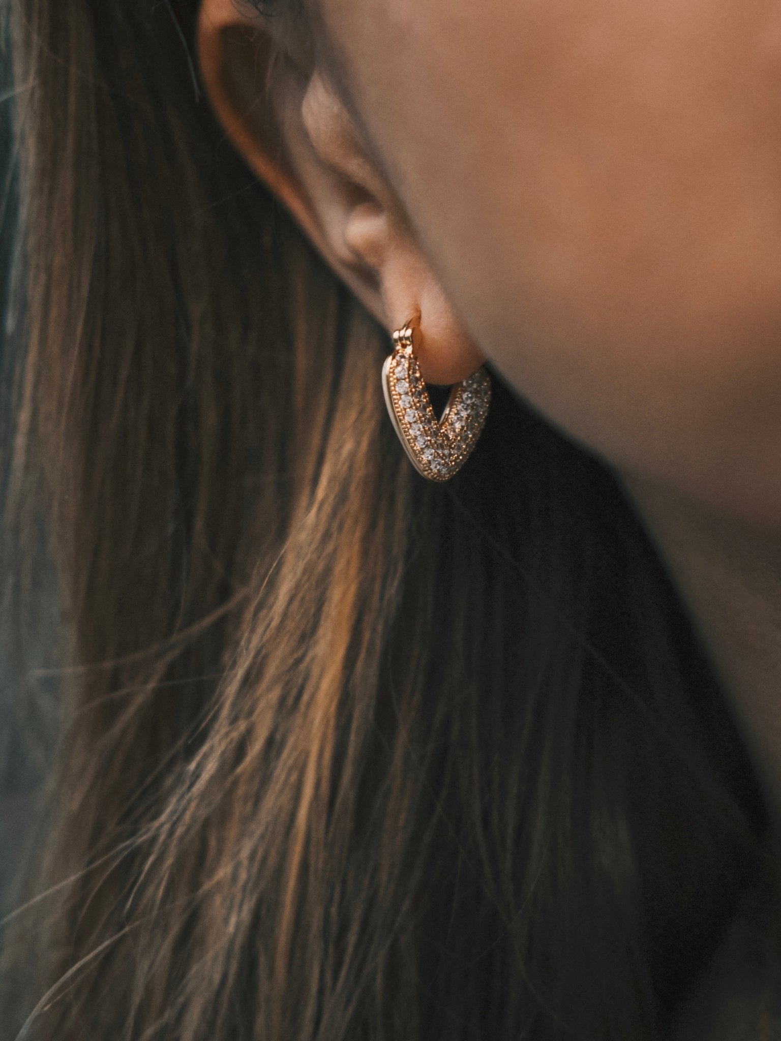 Two-Faced Heart Huggies — Gold-Tone Huggie Earrings, alternate view