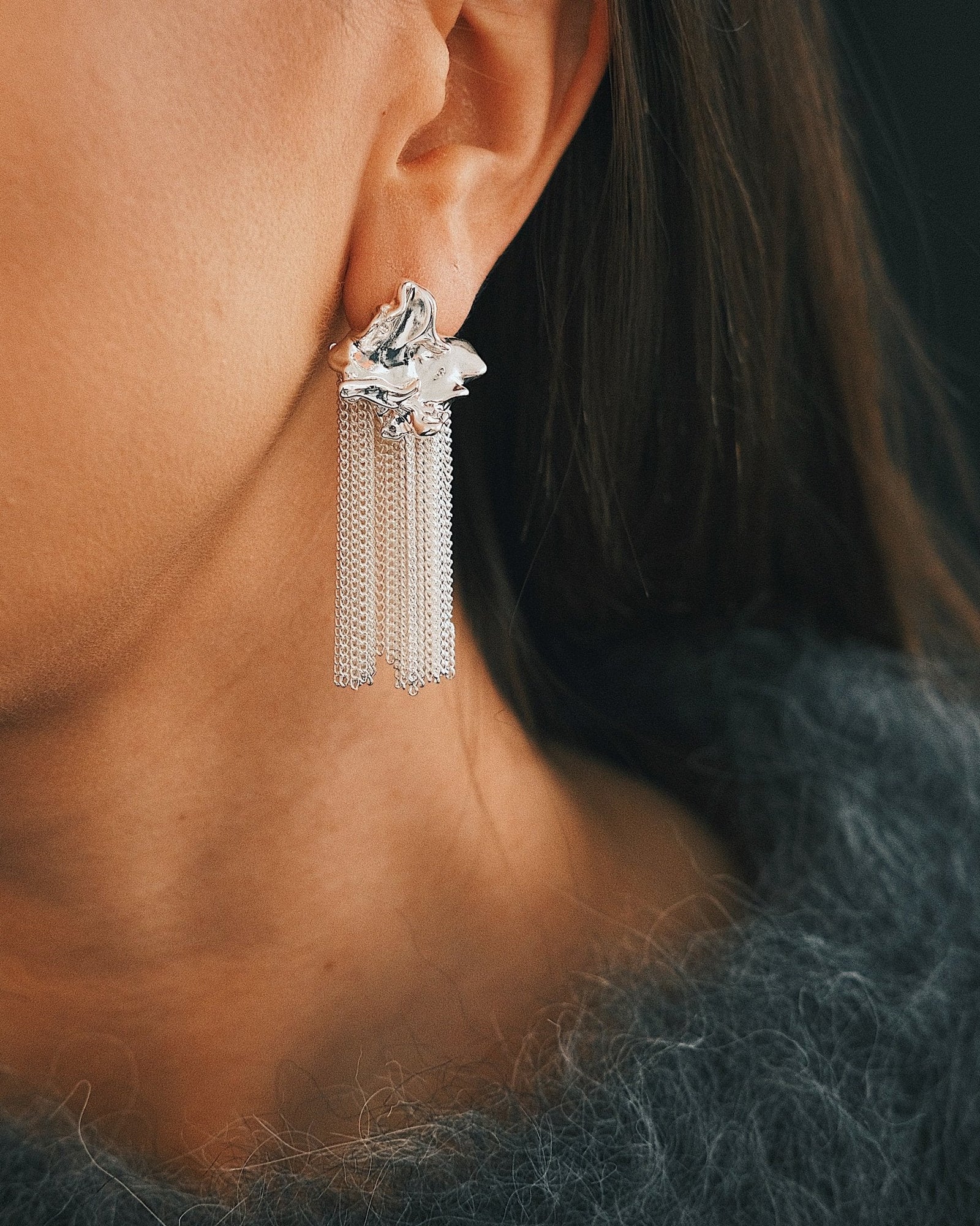 Magma Rain Earrings — Gold-Tone Earrings, alternate view