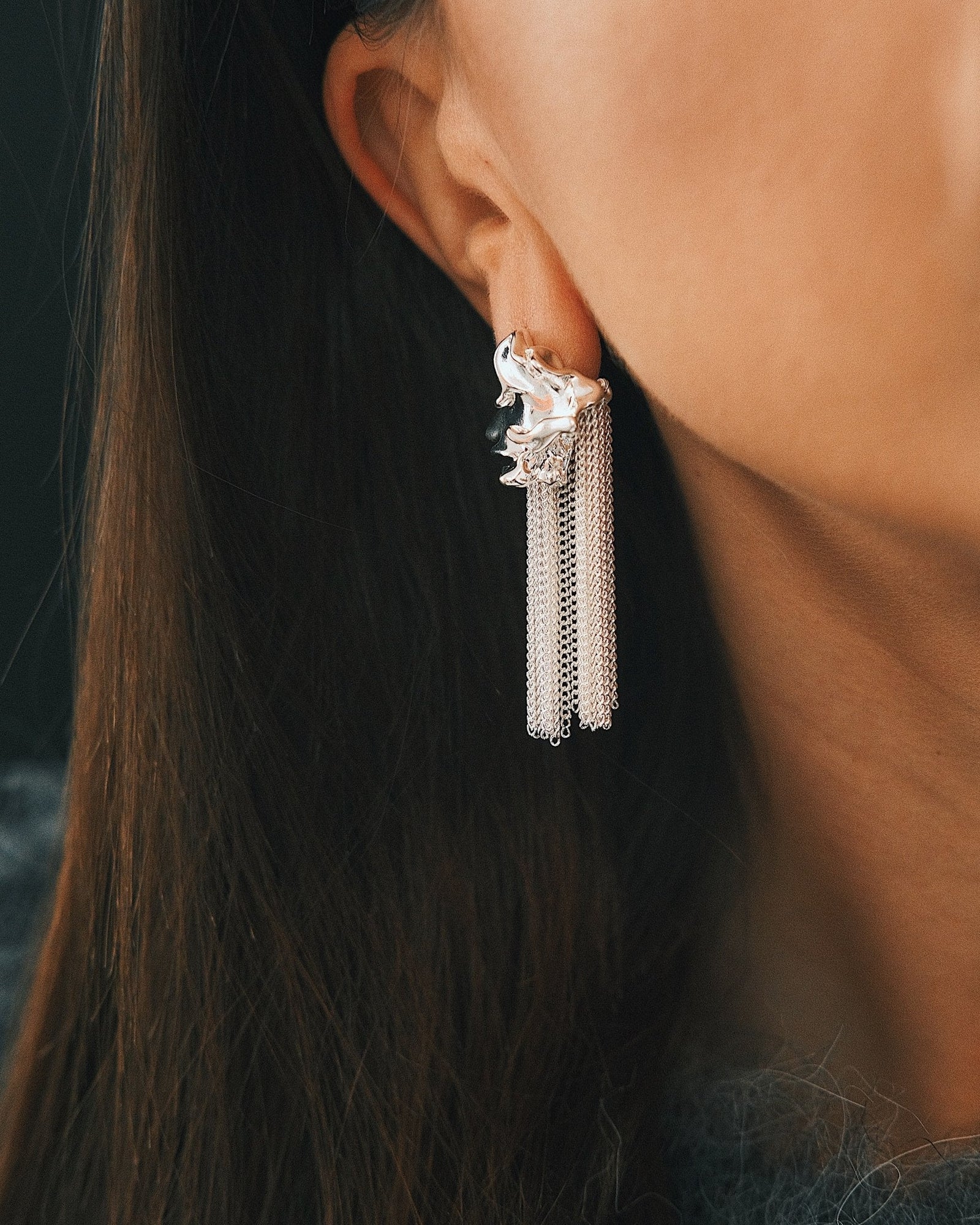 Magma Rain Earrings — Gold-Tone Earrings, alternate view