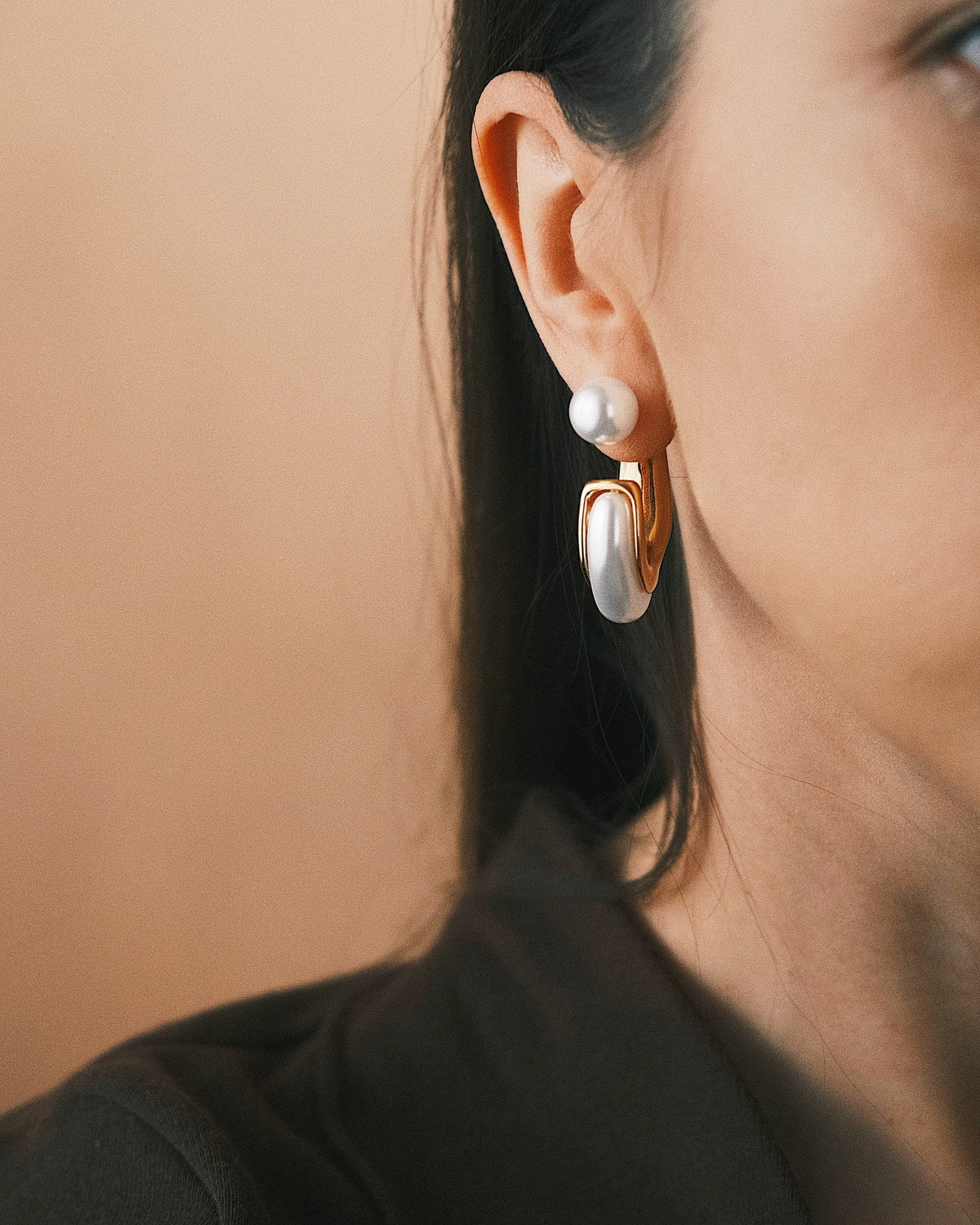 Aurelia Arch Drops — Gold-Tone Drop Earrings, alternate view