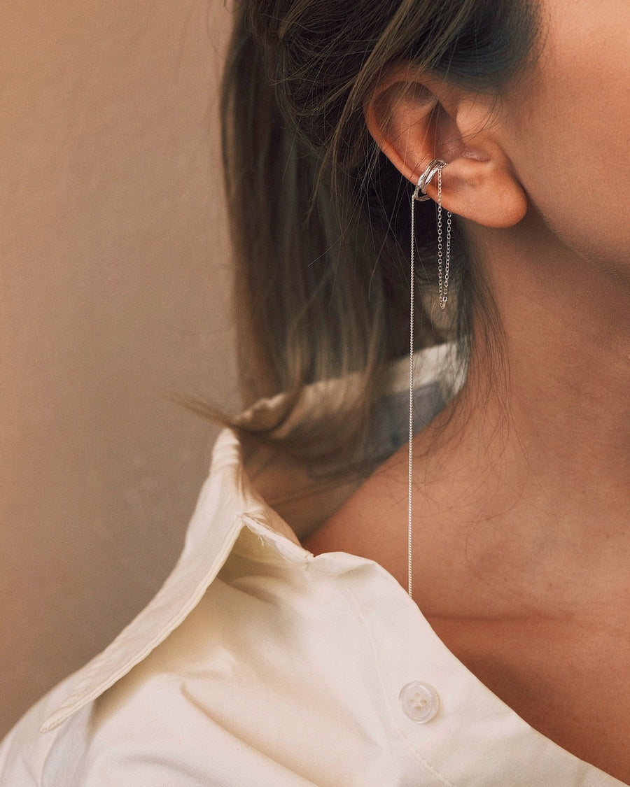 Bolognese Silver Cuff — Sterling Silver Earrings