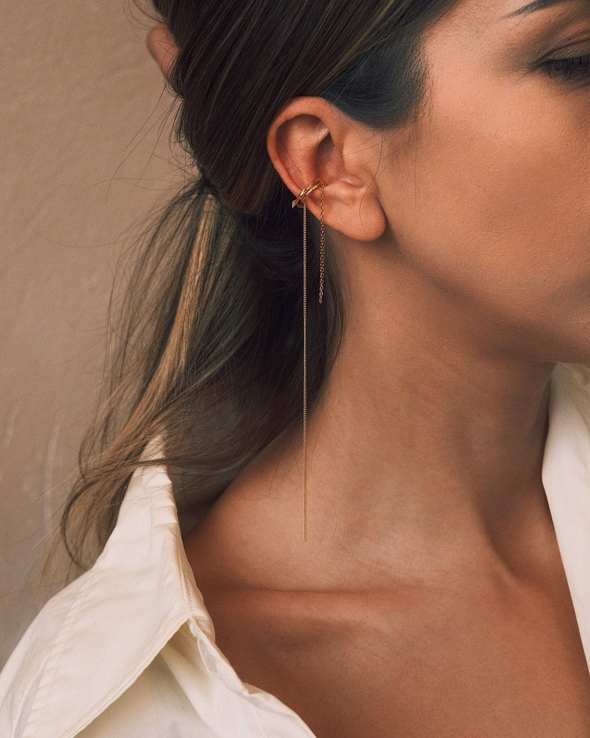 Golden Bolognese Cuff — Gold-Tone Sterling Silver Earrings