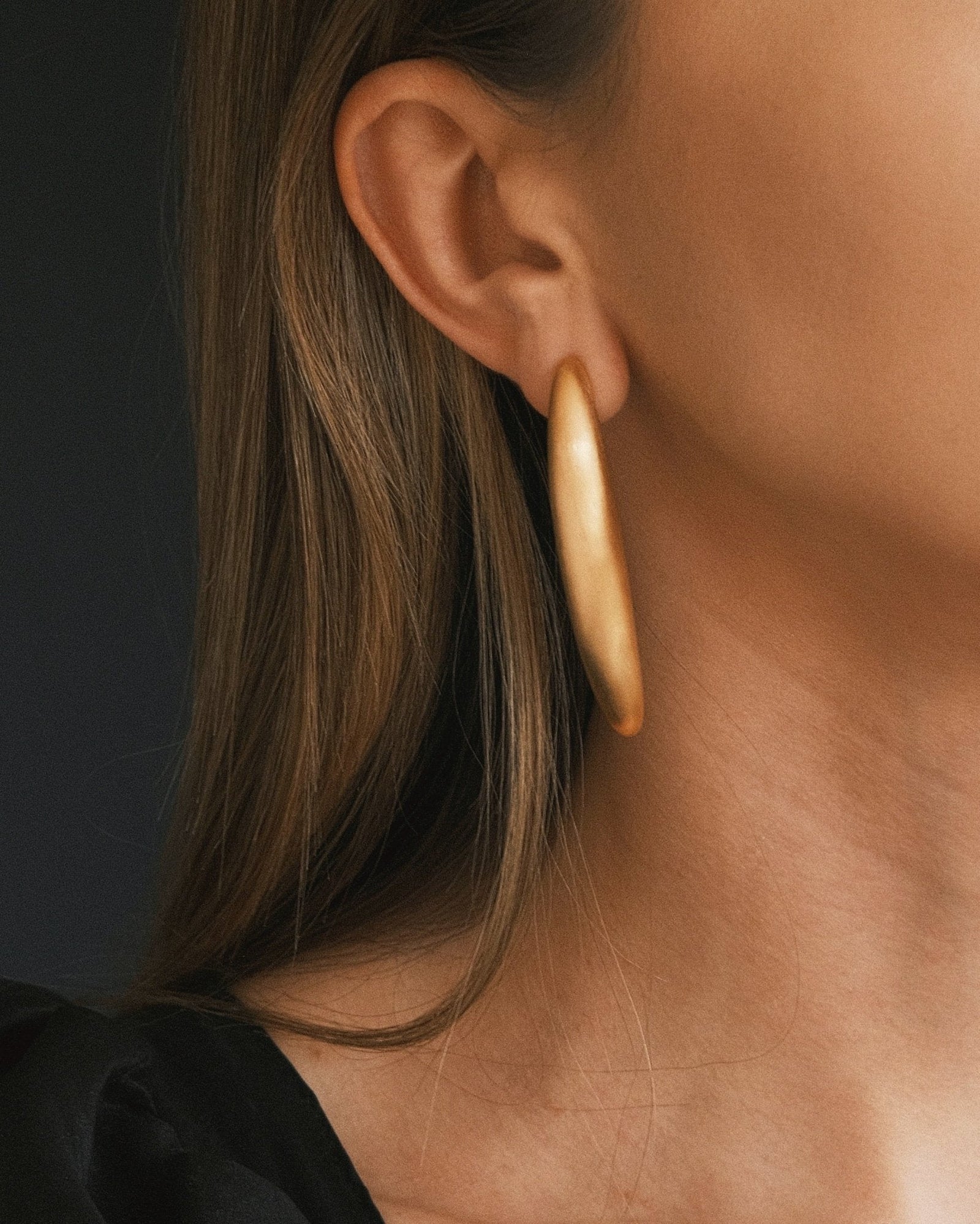 Matte Oval Hoops — Gold-Tone Hoop Earrings