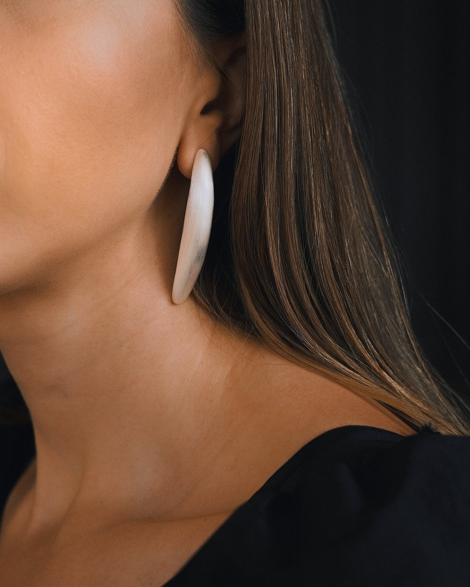 Matte Oval Hoops — Gold-Tone Hoop Earrings, alternate view