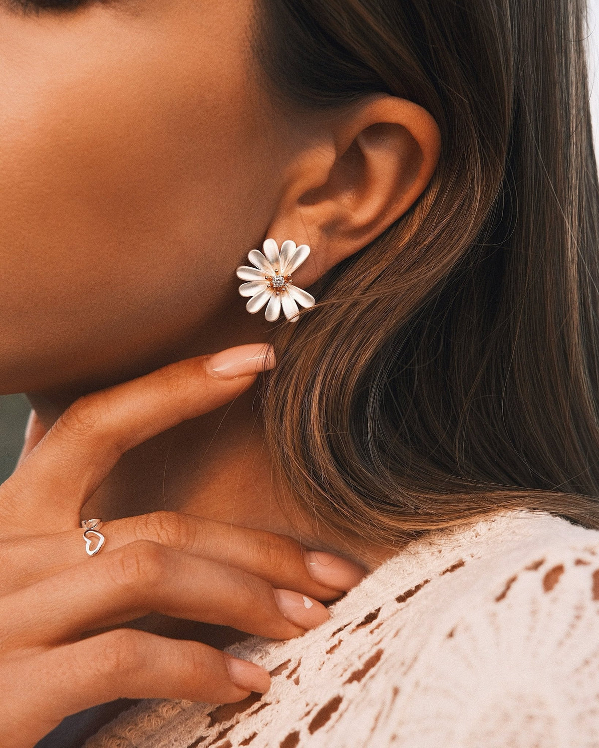 Woodland Daisy Studs — Gold-Tone Stud Earrings