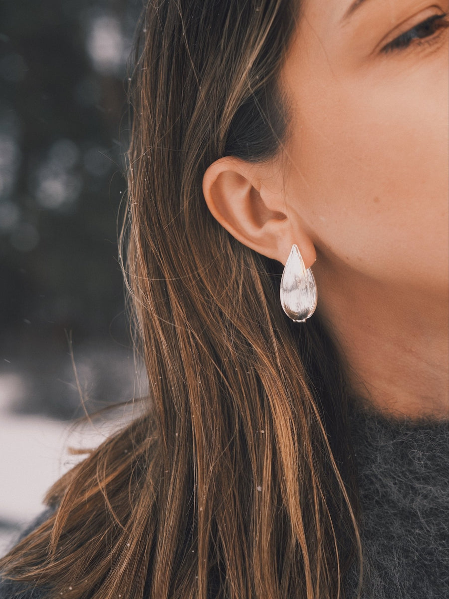 Willow Leaf Drops — Gold-Tone Drop Earrings, alternate view