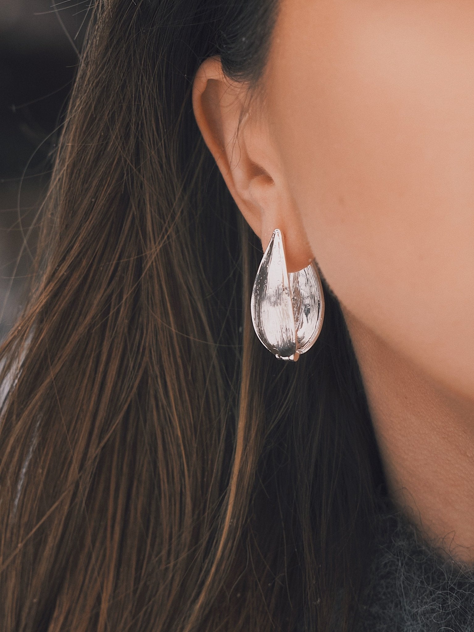 Willow Leaf Drops — Gold-Tone Drop Earrings, alternate view