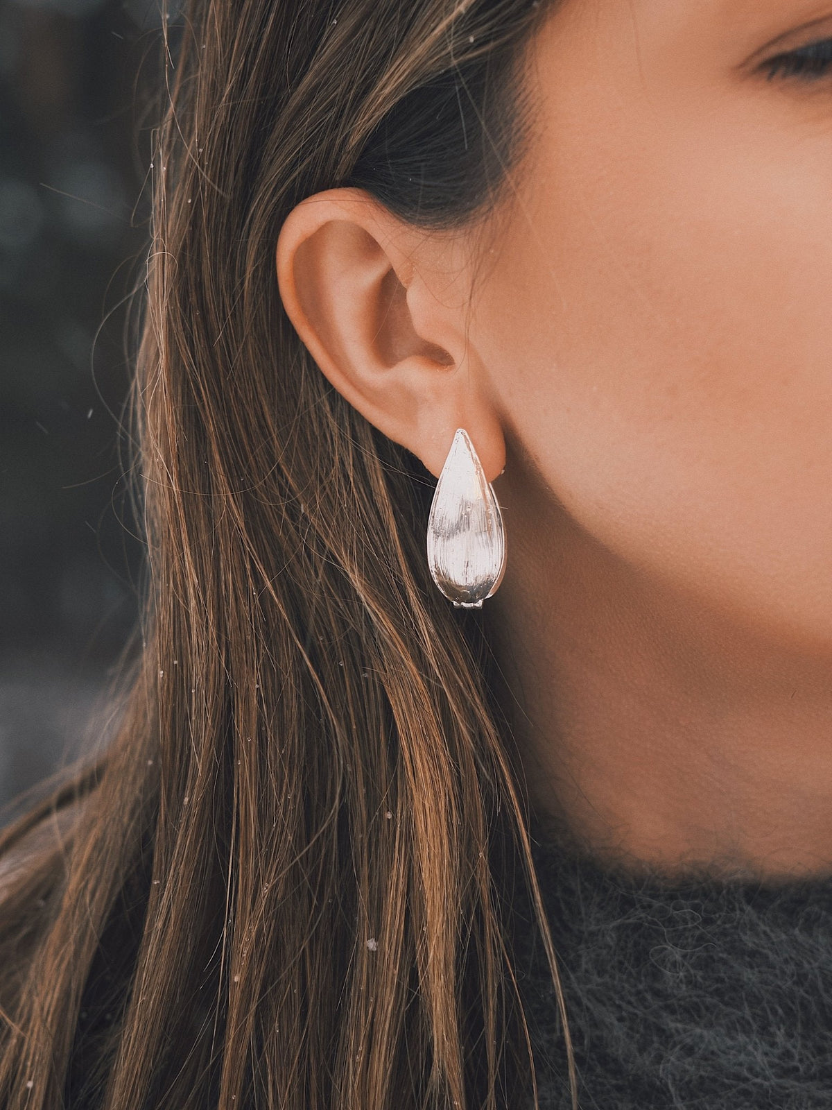 Willow Leaf Drops — Gold-Tone Drop Earrings, alternate view