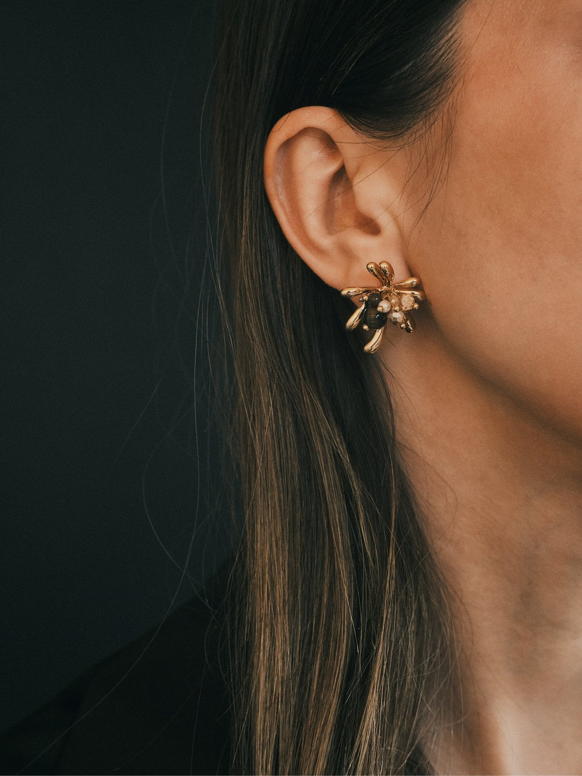 Firework Studs — Gold-Tone Stud Earrings, alternate view