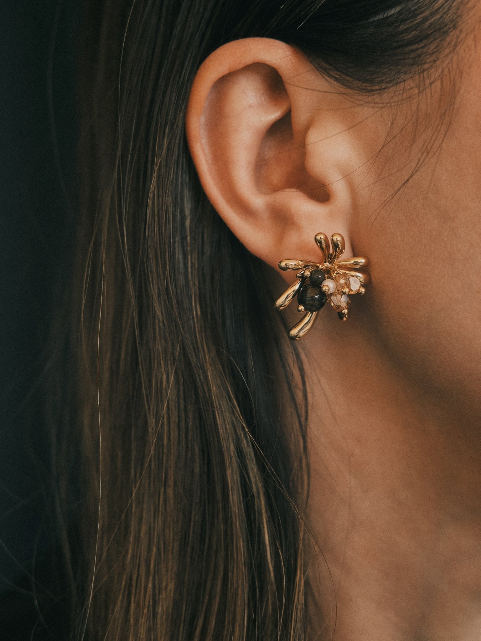 Firework Studs — Gold-Tone Stud Earrings, alternate view