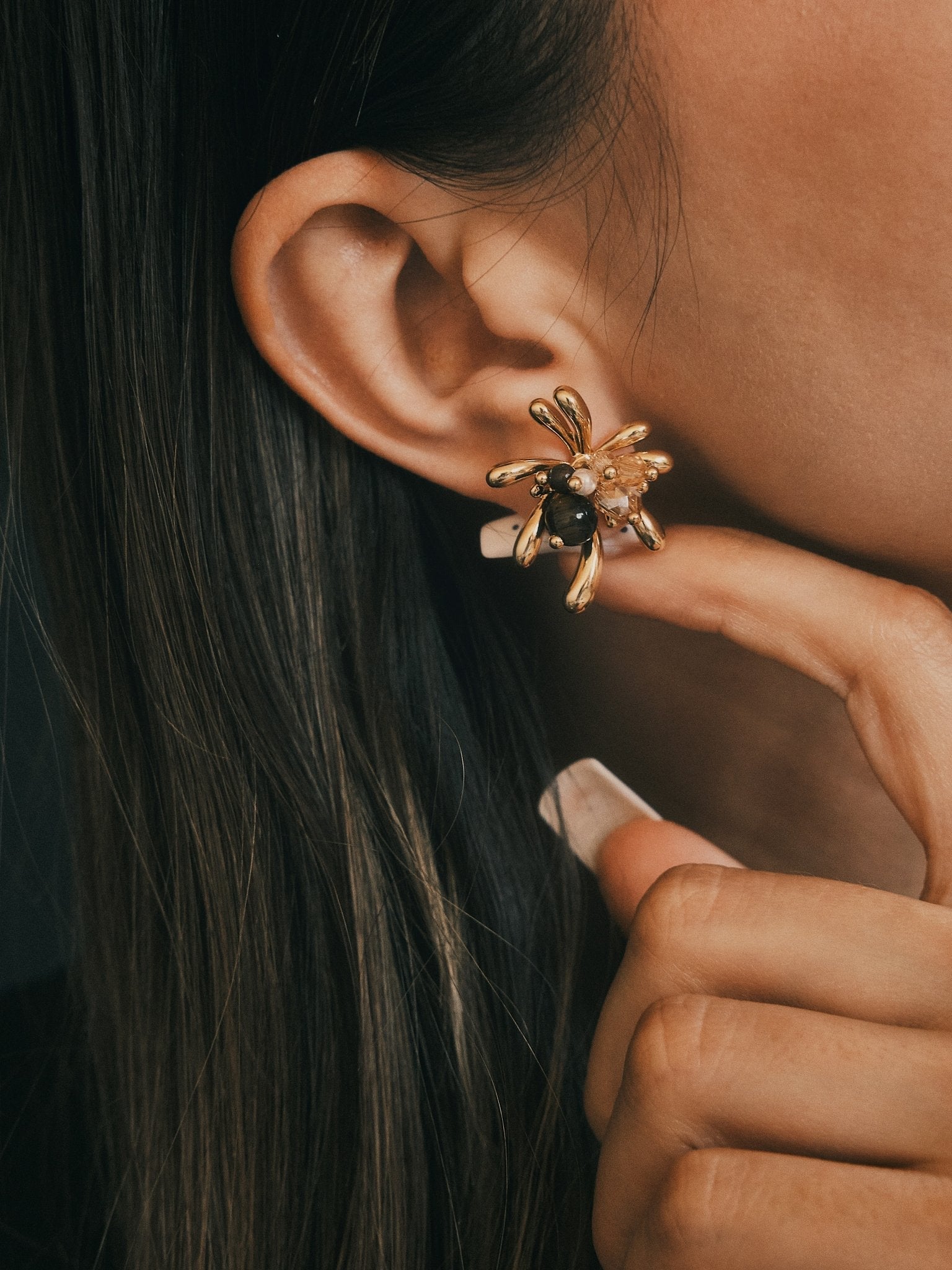 Firework Studs — Gold-Tone Stud Earrings, alternate view