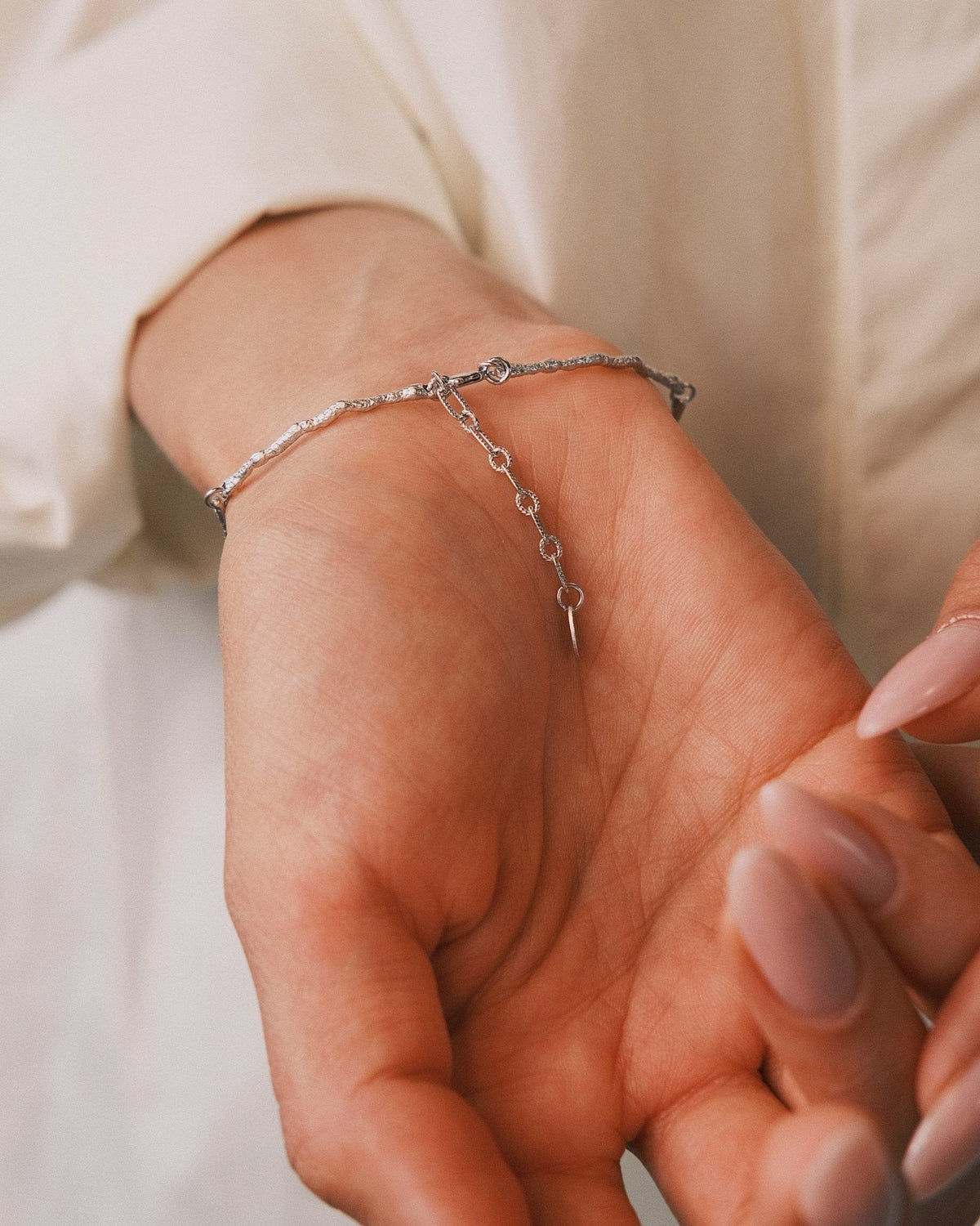 Grain Chain Bracelet — Sterling Silver Bracelet, alternate view