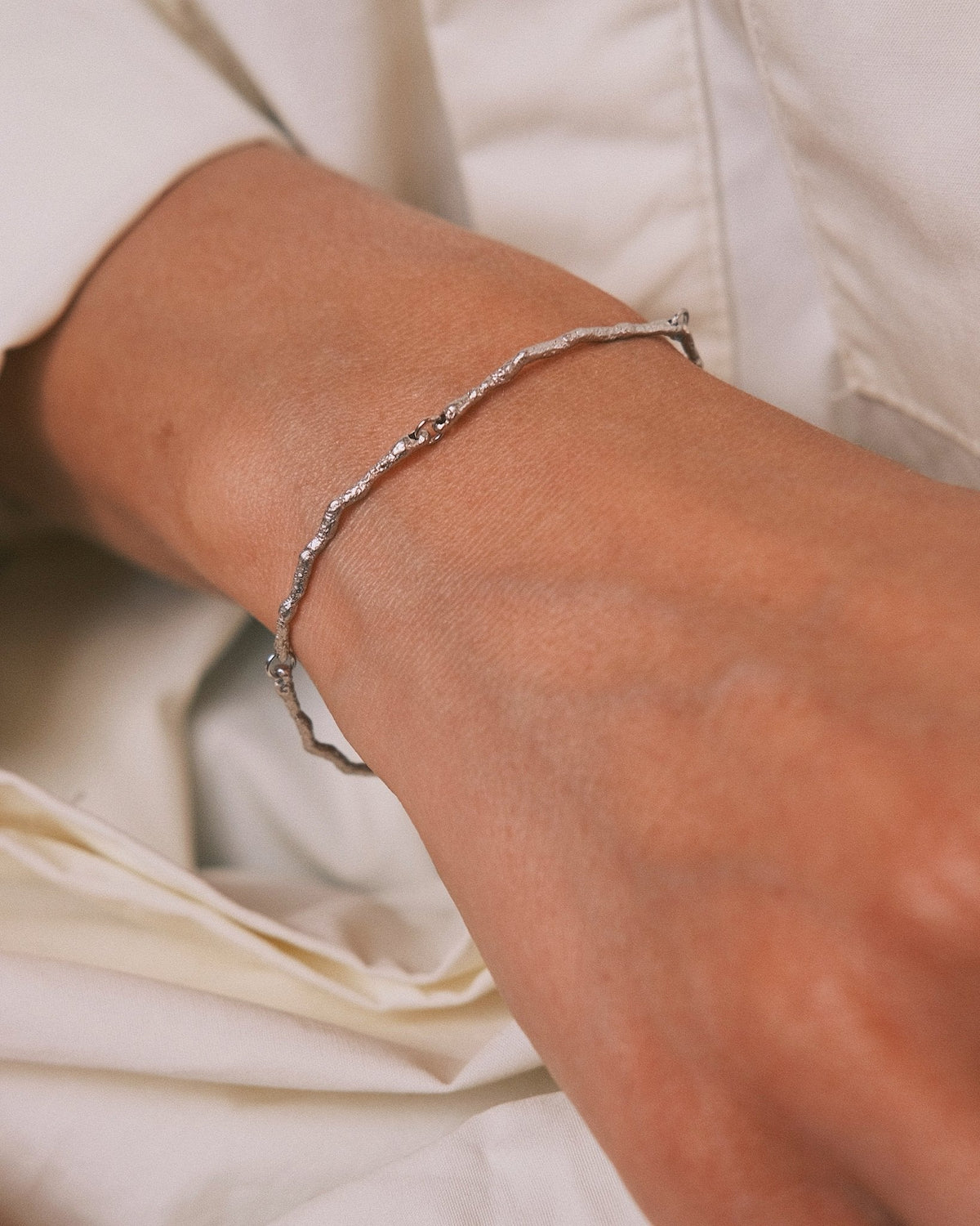 Grain Chain Bracelet — Sterling Silver Bracelet, alternate view